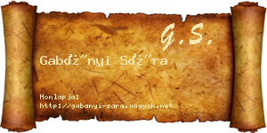 Gabányi Sára névjegykártya